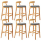 Moderner Tresenhocker ohne Armlehnen, Gummiholz, Café-Barhocker mit Sitz und Pedal