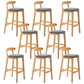 Moderner Tresenhocker ohne Armlehnen, Gummiholz, Café-Barhocker mit Sitz und Pedal