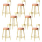 Glam Metal Barstool Velvet Footrest Low BackStool in Matte Finish for Indoor