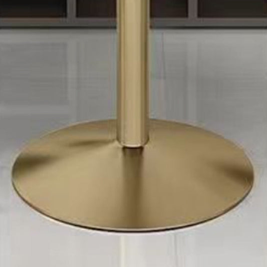 Stone Bar Dining Table Glam Round Bar Table with Pedestal for Milk Tea Shop Cafe