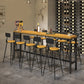 Rectangular Pine Wood Top Bistro Table Industrial Bar Table with Metal Trestle Base 94.5"L x 15.7"W x 41.3"H Without Chairs Clearhalo 'Bar Furniture' 'Bar Tables' 'bar_tables' 'furn' 'furn_bar_tables' 'Furniture' 'Kitchen & Dining Furniture' 5699873