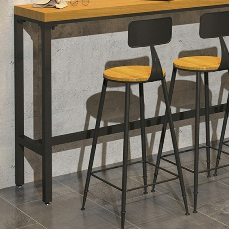 Rectangular Pine Wood Top Bistro Table Industrial Bar Table with Metal Trestle Base Clearhalo 'Bar Furniture' 'Bar Tables' 'bar_tables' 'furn' 'furn_bar_tables' 'Furniture' 'Kitchen & Dining Furniture' 5699878