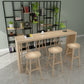 Solid Wood Bar Table with Double Pedestal Modern Rectangle Bistro Table 70.9"L x 15.7"W x 41.3"H Without Chairs Clearhalo 'Bar Furniture' 'Bar Tables' 'bar_tables' 'furn' 'furn_bar_tables' 'Furniture' 'Kitchen & Dining Furniture' 5700149