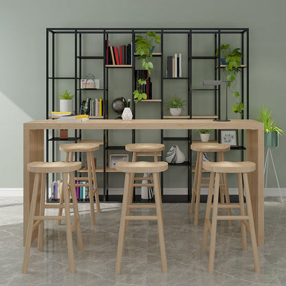 Solid Wood Bar Table with Double Pedestal Modern Rectangle Bistro Table Without Chairs Clearhalo 'Bar Furniture' 'Bar Tables' 'bar_tables' 'furn' 'furn_bar_tables' 'Furniture' 'Kitchen & Dining Furniture' 5700152