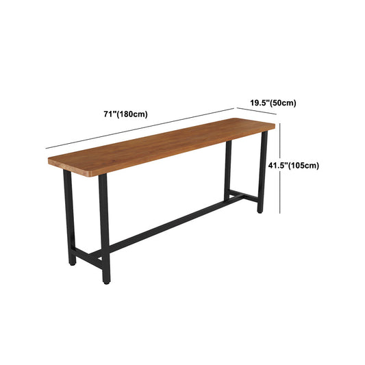 Tavolo da bar per top in legno di pino marrone tavolo da pub in metallo contemporaneo