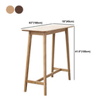 Tavolino da pranzo in legno in legno massiccio basato in legno contemporaneo da 41,3 pollici tavolo da vino da banco