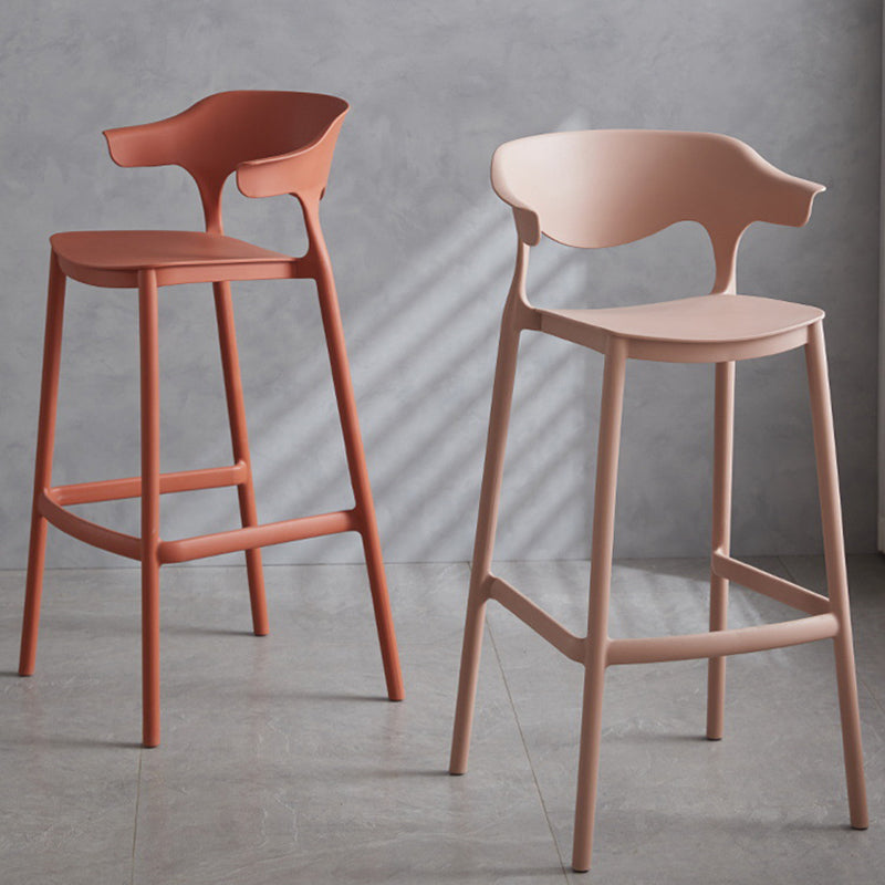 Contemporary Plastic Low Back Counter Stool Plastic Furniture in Matte Finish for Indoor Clearhalo 'Bar Furniture' 'Bar Stools' 'bar_stools' 'furn' 'furn_bar_stools' 'Furniture' 'Kitchen & Dining Furniture' 5700353