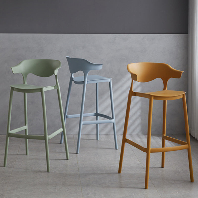 Contemporary Plastic Low Back Counter Stool Plastic Furniture in Matte Finish for Indoor Clearhalo 'Bar Furniture' 'Bar Stools' 'bar_stools' 'furn' 'furn_bar_stools' 'Furniture' 'Kitchen & Dining Furniture' 5700355