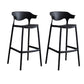 Contemporary Plastic Low Back Counter Stool Plastic Furniture in Matte Finish for Indoor Black 2 Piece Set Clearhalo 'Bar Furniture' 'Bar Stools' 'bar_stools' 'furn' 'furn_bar_stools' 'Furniture' 'Kitchen & Dining Furniture' 5700356