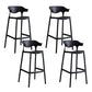 Contemporary Plastic Low Back Counter Stool Plastic Furniture in Matte Finish for Indoor Black 4 Piece Set Clearhalo 'Bar Furniture' 'Bar Stools' 'bar_stools' 'furn' 'furn_bar_stools' 'Furniture' 'Kitchen & Dining Furniture' 5700357