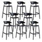 Contemporary Plastic Low Back Counter Stool Plastic Furniture in Matte Finish for Indoor Black 8 Piece Set Clearhalo 'Bar Furniture' 'Bar Stools' 'bar_stools' 'furn' 'furn_bar_stools' 'Furniture' 'Kitchen & Dining Furniture' 5700361