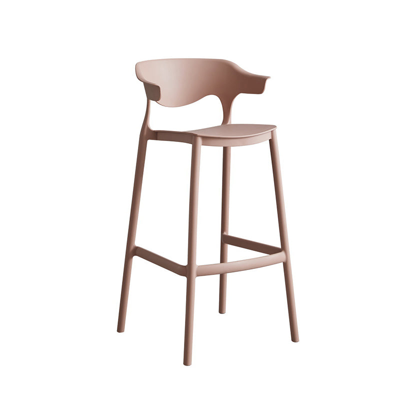 Contemporary Plastic Low Back Counter Stool Plastic Furniture in Matte Finish for Indoor Clearhalo 'Bar Furniture' 'Bar Stools' 'bar_stools' 'furn' 'furn_bar_stools' 'Furniture' 'Kitchen & Dining Furniture' 5700362