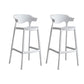 Contemporary Plastic Low Back Counter Stool Plastic Furniture in Matte Finish for Indoor White 2 Piece Set Clearhalo 'Bar Furniture' 'Bar Stools' 'bar_stools' 'furn' 'furn_bar_stools' 'Furniture' 'Kitchen & Dining Furniture' 5700365