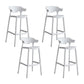 Contemporary Plastic Low Back Counter Stool Plastic Furniture in Matte Finish for Indoor White 4 Piece Set Clearhalo 'Bar Furniture' 'Bar Stools' 'bar_stools' 'furn' 'furn_bar_stools' 'Furniture' 'Kitchen & Dining Furniture' 5700367