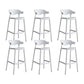 Contemporary Plastic Low Back Counter Stool Plastic Furniture in Matte Finish for Indoor White 6 Piece Set Clearhalo 'Bar Furniture' 'Bar Stools' 'bar_stools' 'furn' 'furn_bar_stools' 'Furniture' 'Kitchen & Dining Furniture' 5700369