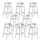 Contemporary Plastic Low Back Counter Stool Plastic Furniture in Matte Finish for Indoor White 8 Piece Set Clearhalo 'Bar Furniture' 'Bar Stools' 'bar_stools' 'furn' 'furn_bar_stools' 'Furniture' 'Kitchen & Dining Furniture' 5700372