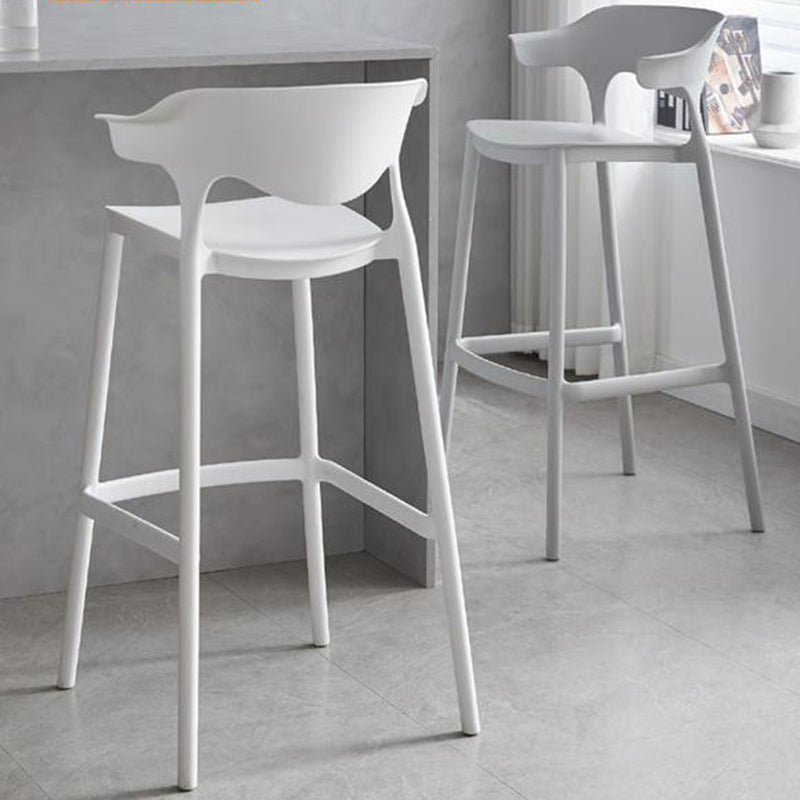 Contemporary Plastic Low Back Counter Stool Plastic Furniture in Matte Finish for Indoor Clearhalo 'Bar Furniture' 'Bar Stools' 'bar_stools' 'furn' 'furn_bar_stools' 'Furniture' 'Kitchen & Dining Furniture' 5700373