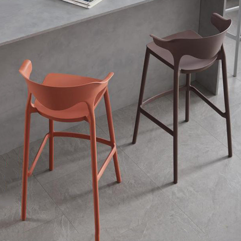 Contemporary Plastic Low Back Counter Stool Plastic Furniture in Matte Finish for Indoor Clearhalo 'Bar Furniture' 'Bar Stools' 'bar_stools' 'furn' 'furn_bar_stools' 'Furniture' 'Kitchen & Dining Furniture' 5700375