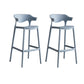 Contemporary Plastic Low Back Counter Stool Plastic Furniture in Matte Finish for Indoor Light Blue 2 Piece Set Clearhalo 'Bar Furniture' 'Bar Stools' 'bar_stools' 'furn' 'furn_bar_stools' 'Furniture' 'Kitchen & Dining Furniture' 5700376