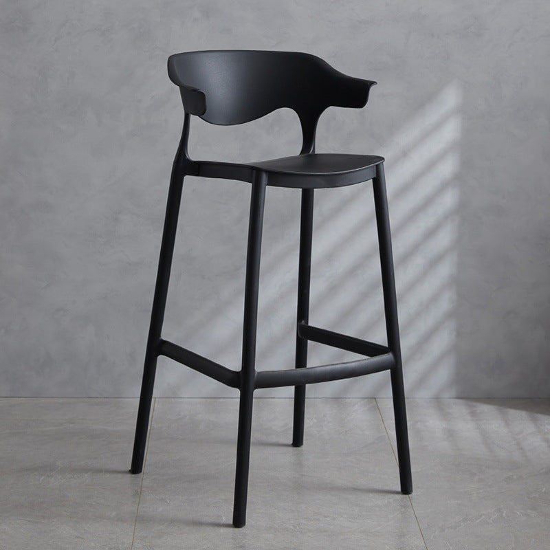 Contemporary Plastic Low Back Counter Stool Plastic Furniture in Matte Finish for Indoor Clearhalo 'Bar Furniture' 'Bar Stools' 'bar_stools' 'furn' 'furn_bar_stools' 'Furniture' 'Kitchen & Dining Furniture' 5700377