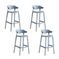 Contemporary Plastic Low Back Counter Stool Plastic Furniture in Matte Finish for Indoor Light Blue 4 Piece Set Clearhalo 'Bar Furniture' 'Bar Stools' 'bar_stools' 'furn' 'furn_bar_stools' 'Furniture' 'Kitchen & Dining Furniture' 5700378