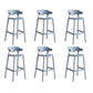 Contemporary Plastic Low Back Counter Stool Plastic Furniture in Matte Finish for Indoor Light Blue 6 Piece Set Clearhalo 'Bar Furniture' 'Bar Stools' 'bar_stools' 'furn' 'furn_bar_stools' 'Furniture' 'Kitchen & Dining Furniture' 5700380