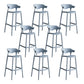 Contemporary Plastic Low Back Counter Stool Plastic Furniture in Matte Finish for Indoor Light Blue 8 Piece Set Clearhalo 'Bar Furniture' 'Bar Stools' 'bar_stools' 'furn' 'furn_bar_stools' 'Furniture' 'Kitchen & Dining Furniture' 5700381