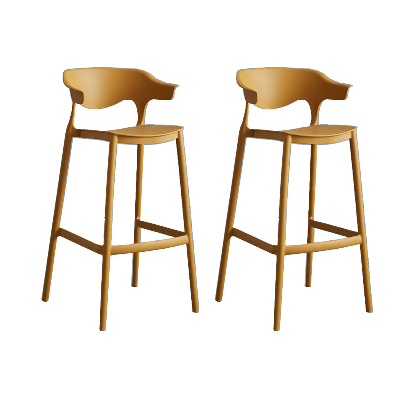 Contemporary Plastic Low Back Counter Stool Plastic Furniture in Matte Finish for Indoor Ginger 2 Piece Set Clearhalo 'Bar Furniture' 'Bar Stools' 'bar_stools' 'furn' 'furn_bar_stools' 'Furniture' 'Kitchen & Dining Furniture' 5700384