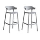 Contemporary Plastic Low Back Counter Stool Plastic Furniture in Matte Finish for Indoor Light Gray 2 Piece Set Clearhalo 'Bar Furniture' 'Bar Stools' 'bar_stools' 'furn' 'furn_bar_stools' 'Furniture' 'Kitchen & Dining Furniture' 5700389