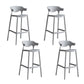 Contemporary Plastic Low Back Counter Stool Plastic Furniture in Matte Finish for Indoor Light Gray 4 Piece Set Clearhalo 'Bar Furniture' 'Bar Stools' 'bar_stools' 'furn' 'furn_bar_stools' 'Furniture' 'Kitchen & Dining Furniture' 5700390