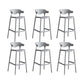 Contemporary Plastic Low Back Counter Stool Plastic Furniture in Matte Finish for Indoor Light Gray 6 Piece Set Clearhalo 'Bar Furniture' 'Bar Stools' 'bar_stools' 'furn' 'furn_bar_stools' 'Furniture' 'Kitchen & Dining Furniture' 5700391