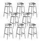Contemporary Plastic Low Back Counter Stool Plastic Furniture in Matte Finish for Indoor Light Gray 8 Piece Set Clearhalo 'Bar Furniture' 'Bar Stools' 'bar_stools' 'furn' 'furn_bar_stools' 'Furniture' 'Kitchen & Dining Furniture' 5700392