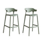 Contemporary Plastic Low Back Counter Stool Plastic Furniture in Matte Finish for Indoor Light Army Green 2 Piece Set Clearhalo 'Bar Furniture' 'Bar Stools' 'bar_stools' 'furn' 'furn_bar_stools' 'Furniture' 'Kitchen & Dining Furniture' 5700394