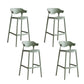 Contemporary Plastic Low Back Counter Stool Plastic Furniture in Matte Finish for Indoor Light Army Green 4 Piece Set Clearhalo 'Bar Furniture' 'Bar Stools' 'bar_stools' 'furn' 'furn_bar_stools' 'Furniture' 'Kitchen & Dining Furniture' 5700395