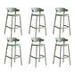 Contemporary Plastic Low Back Counter Stool Plastic Furniture in Matte Finish for Indoor Light Army Green 6 Piece Set Clearhalo 'Bar Furniture' 'Bar Stools' 'bar_stools' 'furn' 'furn_bar_stools' 'Furniture' 'Kitchen & Dining Furniture' 5700396