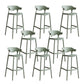 Contemporary Plastic Low Back Counter Stool Plastic Furniture in Matte Finish for Indoor Light Army Green 8 Piece Set Clearhalo 'Bar Furniture' 'Bar Stools' 'bar_stools' 'furn' 'furn_bar_stools' 'Furniture' 'Kitchen & Dining Furniture' 5700397