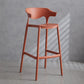 Contemporary Plastic Low Back Counter Stool Plastic Furniture in Matte Finish for Indoor Orange Red 1 Piece Clearhalo 'Bar Furniture' 'Bar Stools' 'bar_stools' 'furn' 'furn_bar_stools' 'Furniture' 'Kitchen & Dining Furniture' 5700398