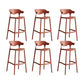 Contemporary Plastic Low Back Counter Stool Plastic Furniture in Matte Finish for Indoor Orange Red 6 Piece Set Clearhalo 'Bar Furniture' 'Bar Stools' 'bar_stools' 'furn' 'furn_bar_stools' 'Furniture' 'Kitchen & Dining Furniture' 5700401