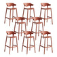 Contemporary Plastic Low Back Counter Stool Plastic Furniture in Matte Finish for Indoor Orange Red 8 Piece Set Clearhalo 'Bar Furniture' 'Bar Stools' 'bar_stools' 'furn' 'furn_bar_stools' 'Furniture' 'Kitchen & Dining Furniture' 5700402