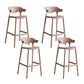 Contemporary Plastic Low Back Counter Stool Plastic Furniture in Matte Finish for Indoor Pink 4 Piece Set Clearhalo 'Bar Furniture' 'Bar Stools' 'bar_stools' 'furn' 'furn_bar_stools' 'Furniture' 'Kitchen & Dining Furniture' 5700405