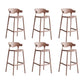 Contemporary Plastic Low Back Counter Stool Plastic Furniture in Matte Finish for Indoor Pink 6 Piece Set Clearhalo 'Bar Furniture' 'Bar Stools' 'bar_stools' 'furn' 'furn_bar_stools' 'Furniture' 'Kitchen & Dining Furniture' 5700406