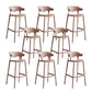 Contemporary Plastic Low Back Counter Stool Plastic Furniture in Matte Finish for Indoor Pink 8 Piece Set Clearhalo 'Bar Furniture' 'Bar Stools' 'bar_stools' 'furn' 'furn_bar_stools' 'Furniture' 'Kitchen & Dining Furniture' 5700407