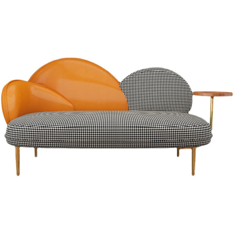 Hedendaagse gebogen bank hellende armbank met opslaglade voor woonkamer