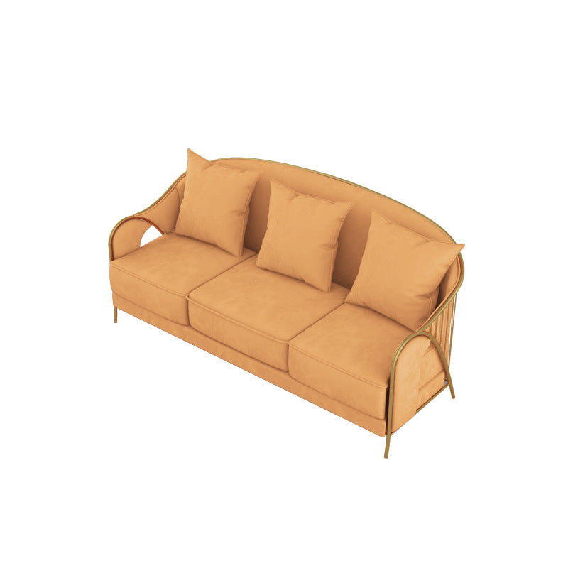 Canapé à bras en pente en velours avec dos serré pour le salon 34,65 "h