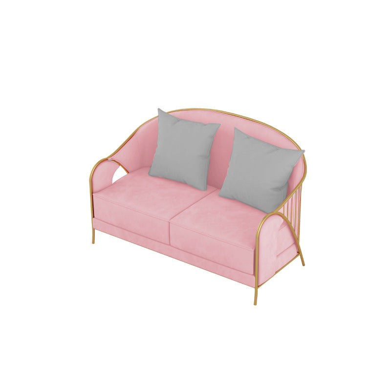 Canapé à bras en pente en velours avec dos serré pour le salon 34,65 "h