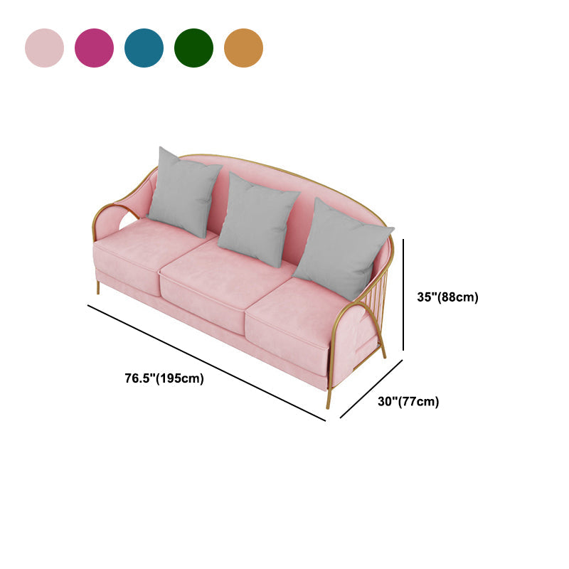 Canapé à bras en pente en velours avec dos serré pour le salon 34,65 "h