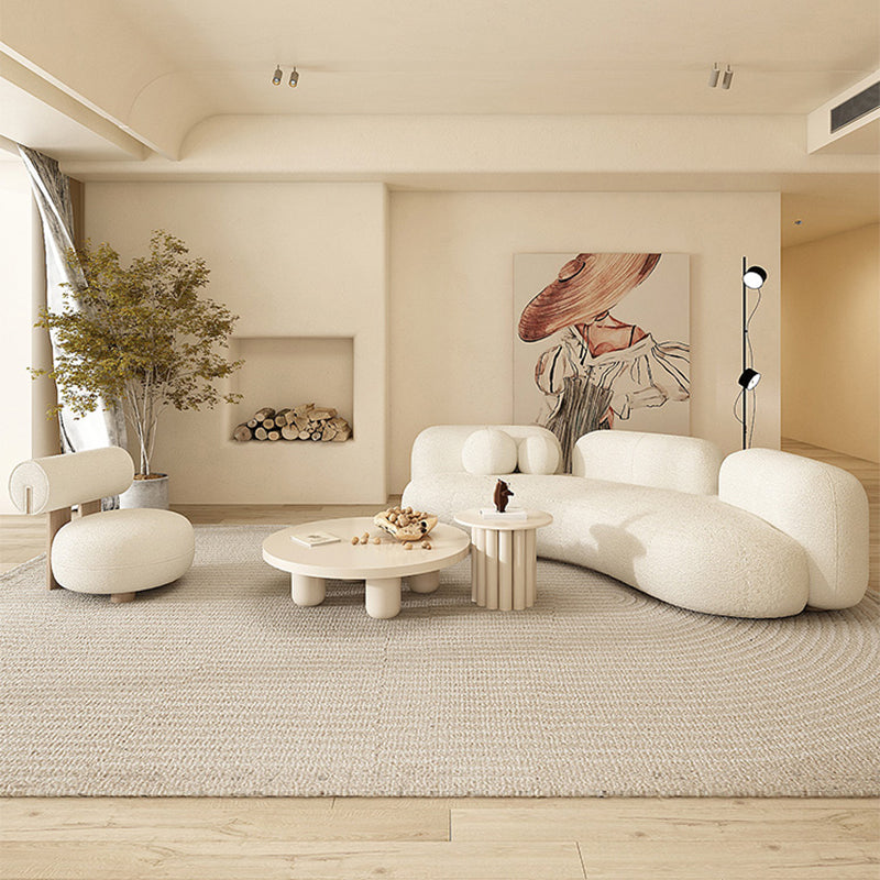 31.49" Wide Wool Curved Sofa Armless Sofa for Living Room, Apartment Clearhalo 'furn' 'furn_sofas' 'Furniture' 'Living Room Furniture' 'Sofa' 'sofas' 5701514