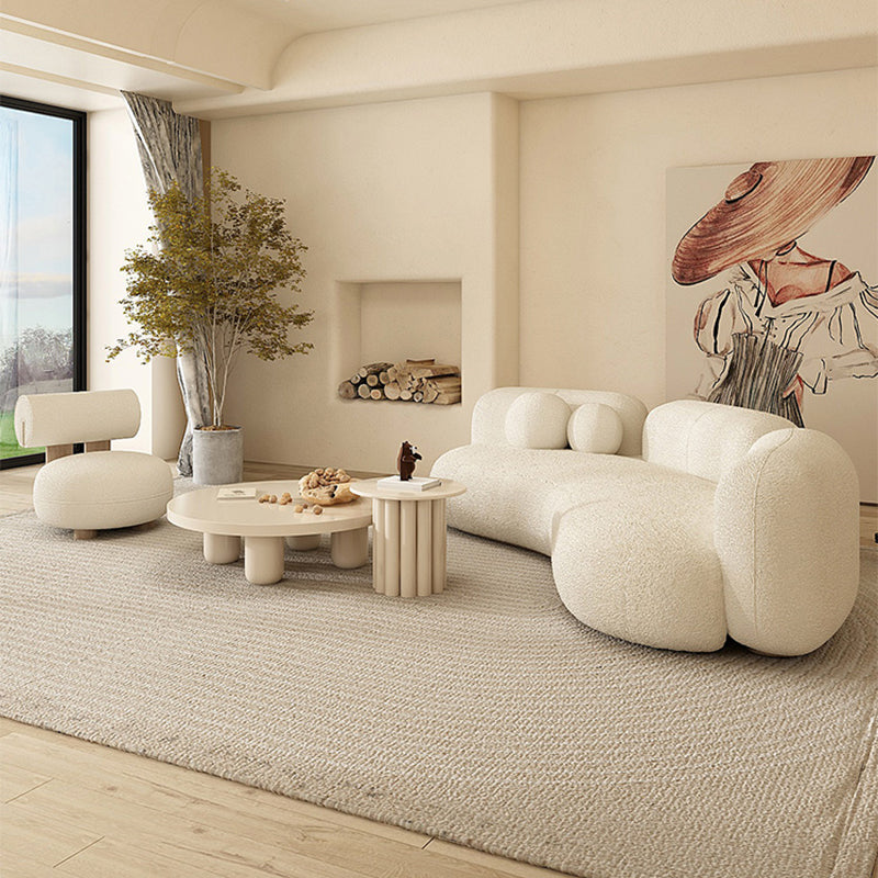 31.49" Wide Wool Curved Sofa Armless Sofa for Living Room, Apartment Clearhalo 'furn' 'furn_sofas' 'Furniture' 'Living Room Furniture' 'Sofa' 'sofas' 5701515