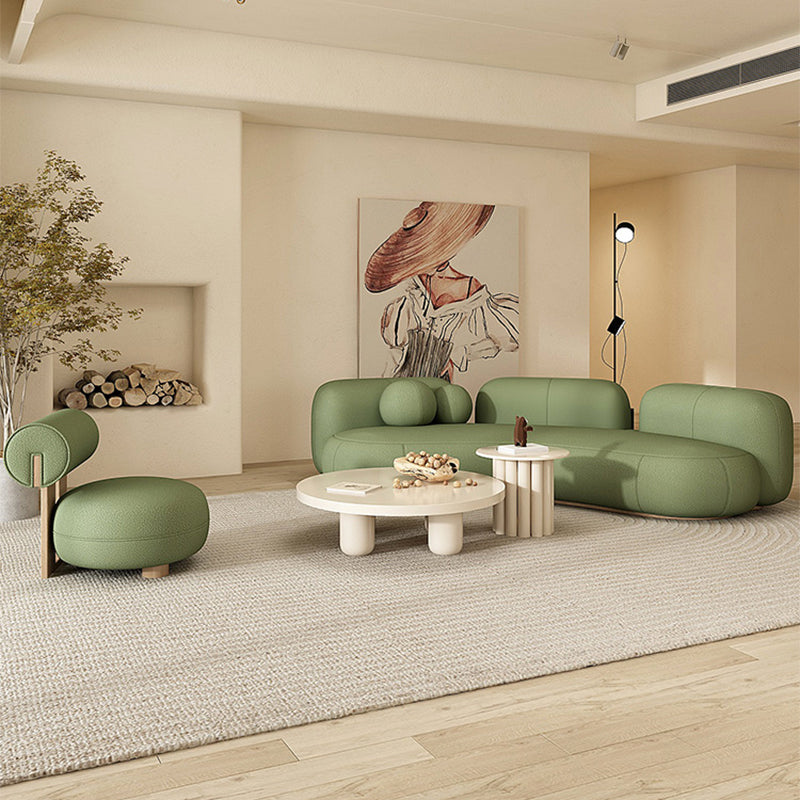 31.49" Wide Wool Curved Sofa Armless Sofa for Living Room, Apartment Clearhalo 'furn' 'furn_sofas' 'Furniture' 'Living Room Furniture' 'Sofa' 'sofas' 5701516