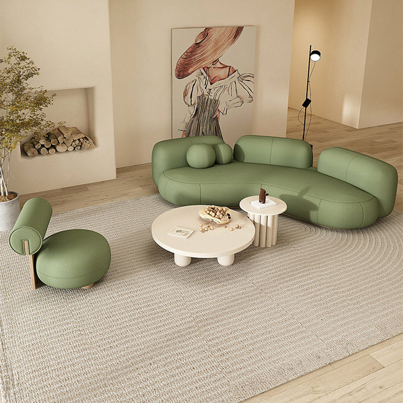 31.49" Wide Wool Curved Sofa Armless Sofa for Living Room, Apartment Clearhalo 'furn' 'furn_sofas' 'Furniture' 'Living Room Furniture' 'Sofa' 'sofas' 5701526